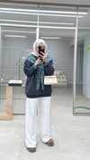 Leopar Fularlı Sweatshirt Gri