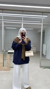 Leopar Fularlı Sweatshirt Lacivert