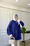 Mor Kolları Gömlek Detaylı Kazak