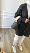 New Antrasit Taşlı Hırka