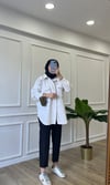 Omuz Detaylı Tüvit Gömlek - Beyaz