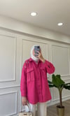 Omuz Detaylı Tüvit Gömlek - Pembe