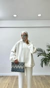 Oversize Sweatshirt-Beyaz