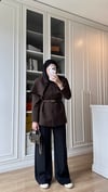 Pelerinli Blazer Ceket Acı Kahve 