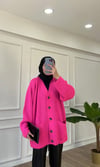 Pembe Kalın Örgü Hırka 