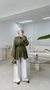 Pilise Kemerli Gömlek Yağ Yeşili
