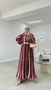 Piliseli Elbise Bordo
