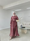 Piliseli Elbise Bordo