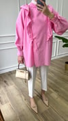 Poplin Bağlamalı Gömlek - Pembe