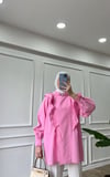 Poplin Bağlamalı Gömlek - Pembe