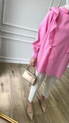Poplin Bağlamalı Gömlek - Pembe