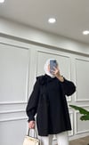 Poplin Bağlamalı Gömlek - Siyah