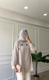 Pötikareli Taşlı Gömlek - Bej