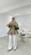 Premium Piliseli Ceket Camel