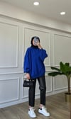 Saks Kolları Taşlı Sweatshirt
