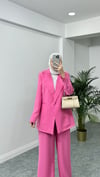 Simli Blazer Takım Pembe