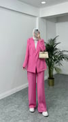 Simli Blazer Takım Pembe
