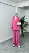 Simli Blazer Takım Pembe