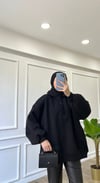 Siyah - Polo Yaka Sweatshirt