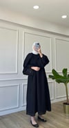 Siyah - Pötikareli Elbise 