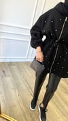 Siyah Taşlı Tasarım Hırka / Ceket