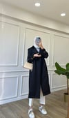 Siyah - Uzun Düğmeli Trenç
