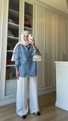 Taş İşlemeli Denim Ceket 