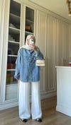 Taş İşlemeli Denim Ceket 