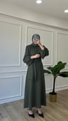 Vatkalı Elbise - Haki