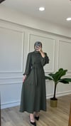 Vatkalı Elbise - Haki
