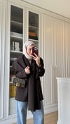 Zr Model Şallı Blazer Ceket Acı Kahve 