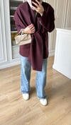 Zr Model Şallı Blazer Ceket Bordo 