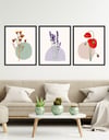 3 Parça Çiçekler Çerçeveli Tablo Set