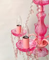 5 Kollu Taşlı Avize - Pembe