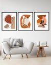Abstract Kiremit Tonları ve Zebra Çerçeveli Tablo Set