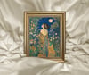 Art Nouveau - Çiçek Koklayan Kadın Çerçeveli Tablo