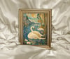 Art Nouveau - Kuğular Çerçeveli Tablo