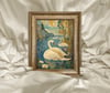 Art Nouveau - Kuğular Çerçeveli Tablo