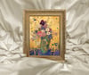 Art Nouveau -  Vazodaki Çiçekler Çerçeveli Tablo