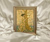 Art Nouveau -  Yaşam Ağacı ve Kadın Çerçeveli Tablo