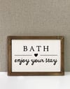 Bath - Enjoy Your Stay  Çerçeveli Tablo