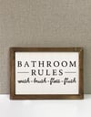 Bathroom Rules Çerçeveli Tablo