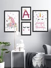 Çocuk Odası Pembe Çerçeveli Tablo Set