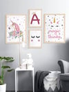 Çocuk Odası Pembe Çerçeveli Tablo Set