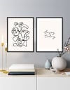 Line Art Yüzler Çerçeveli Tablo Set 