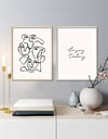 Line Art Yüzler Çerçeveli Tablo Set 