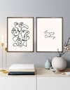 Line Art Yüzler Çerçeveli Tablo Set 