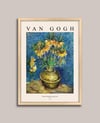 Van Gogh - Bakır Vazoda Çiçekler Çerçeveli Tablo