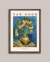 Van Gogh - Bakır Vazoda Çiçekler Çerçeveli Tablo