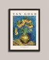 Van Gogh - Bakır Vazoda Çiçekler Çerçeveli Tablo